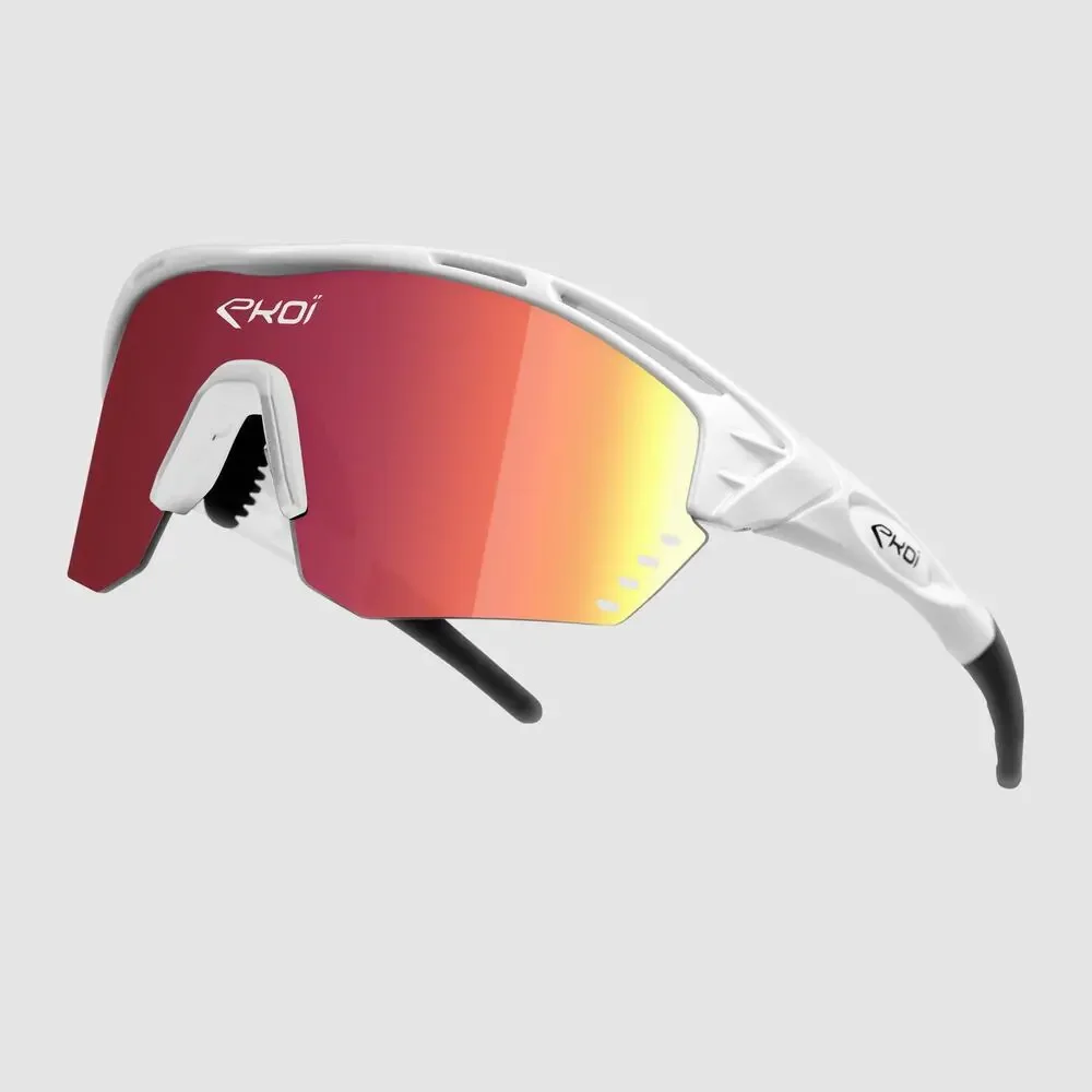 NEW EKOI‎ Persoevo4 White Revo Red Cycling Sunglasses Sport Shield Lens Unisex